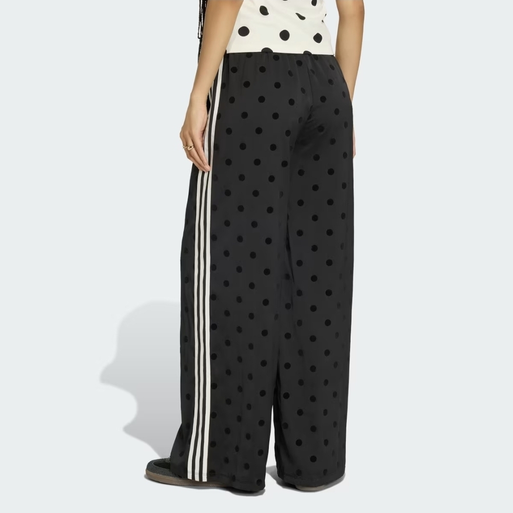 Adidas Women's Black Polka Dot Wide-Leg Pants - Picture 2 of 6